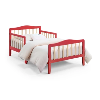 Olive & Opie Twain Toddler Bed - Coral/Natural 3 Olive & Opie Twain Toddler Bed - Coral/Natural - Image 3