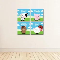 Big Dot Of Happiness Farm Animals - Barnyard Kids Home Decor - 11 X 11 Inches Nursery Wall Art - Set Of 4 Prints For Baby's Room -Babyletto Store GUEST 00a0ce63 ce43 4cb4 820c 0cb53711c5db