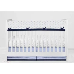 Bacati - Little Sailor Anchor Boat Blue Navy 10 Pc Crib Bedding Set With Long Rail Guard Cover -Babyletto Store GUEST 01195e10 b2f6 46d6 b861 39de92ba10b9 1