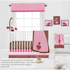 Bacati - Ladybugs Pink Chocolate 10 Pc Crib Bedding Set With 2 Crib Fitted Sheets 12 Bacati - Ladybugs Pink Chocolate 10 Pc Crib Bedding Set With 2 Crib Fitted Sheets -Babyletto Store GUEST 027f3939 c5b9 4f9d a8b3 440563d4a7a2