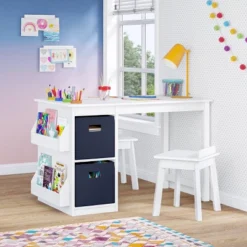 Kids' Art Activity Table With Storage And 2 Bonus Magnetic Display Bars White - RiverRidge Home -Babyletto Store GUEST 04203fd6 9e1c 4709 8683 e048b9ee7f08