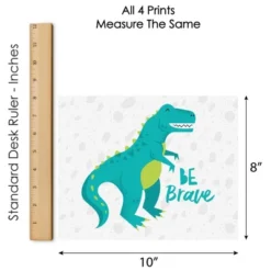 Big Dot Of Happiness Roar Dinosaur - Unframed Dino Trex Nursery And Kids Room Linen Paper Wall Art - Set Of 4 - Artisms - 8 X 10 Inches -Babyletto Store GUEST 0a918312 d6c4 4c0d 9e1a 5e33c79586fb