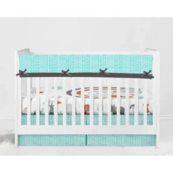 Bacati - Jungle Safari Aqua Orange Gray 10 Pc Crib Bedding Set With Long Rail Guard Cover -Babyletto Store GUEST 0c4119b6 0ed1 42c1 b2ab f0be5de44942