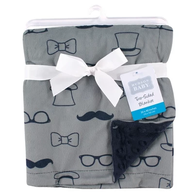 Hudson Baby Infant Boy Plush Mink Blanket, Gentleman, One Size 1 Hudson Baby Infant Boy Plush Mink Blanket, Gentleman, One Size