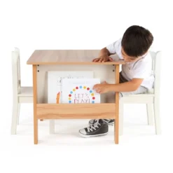 3pc Journey Collection Table And Book Rack With Chairs Natural/White - Humble Crew -Babyletto Store GUEST 0fd0956f c507 4771 943b f2b2b5c18b69