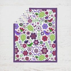 Bacati - Botanical Floral Birds Purple Multicolor 4 Pc Crib Bedding Set With Diaper Caddy -Babyletto Store GUEST 105d78b4 eb8a 4835 9649 891dea66c399 1