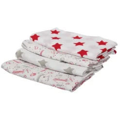 Bacati - Baseball Red/Gray Muslin Swaddling Blankets Set Of 4 -Babyletto Store GUEST 11718791 4a95 4a44 b639 14fe925aaefe