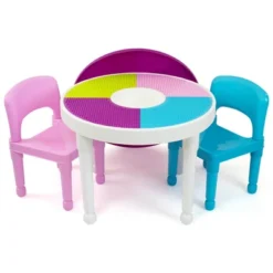 3pc Kids' 2 In 1 Round Activity Table With Chairs - Humble Crew -Babyletto Store GUEST 14419700 bcef 484a b35d 18ffd2827710