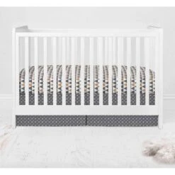 Bacati - Woodlands Forest Animals Beige/Grey 10 Pc Crib Bedding Set With Long Rail Guard Cover -Babyletto Store GUEST 160e4fb7 e999 4760 b0d3 c906da934441