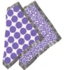 Bacati - Ikat Lilac/Gray Dots/Leopard Muslin 2 Pc Security Blankets