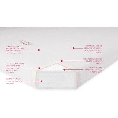 Babyletto Pure Core Non-Toxic Crib Mattress With Hybrid Waterproof Cover, Greenguard Gold Certified 3 Babyletto Pure Core Non-Toxic Crib Mattress With Hybrid Waterproof Cover, Greenguard Gold Certified - Image 3