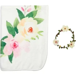 Farmlyn Creek Floral Baby Growth Blanket Blanket With Small Wreath For Monthly Milestones, Baby Photo Blanket, 40 X 27.5 In -Babyletto Store GUEST 17750ba2 5c60 4835 845e ee5508caeccc