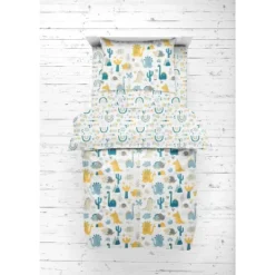 Bacati - Little Dino Boys Teal/Yellow Muslin 5 Pc Toddler Bedding Set With Dec Pillow -Babyletto Store GUEST 17f988a4 8081 4a5a adfc dc01dfe582a6
