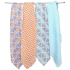 Bacati - Liam Aztec Print Aqua/Orange/Navy Triangles Muslin Swaddling Blankets Set Of 4 -Babyletto Store GUEST 18d3456b 5ee8 4993 ac3e dbef05b74e2b