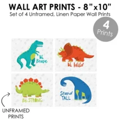 Big Dot Of Happiness Roar Dinosaur - Unframed Dino Trex Nursery And Kids Room Linen Paper Wall Art - Set Of 4 - Artisms - 8 X 10 Inches -Babyletto Store GUEST 1cf6b6d4 8c20 43f1 9bd0 c826d651f7ec