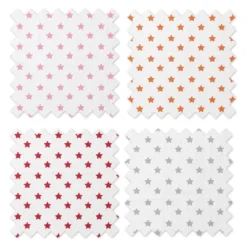 Bacati - Stars Girls Swaddling Muslin Blankets Of 4 (Pink, Orange,Red,Gray) -Babyletto Store GUEST 23d918cd dba5 4f3d a21e c19bc139c570