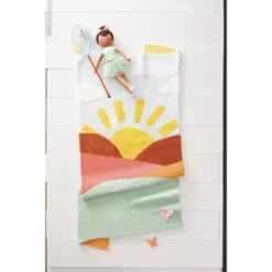 48"x58" Knit Kids' Throw Sunshine Blue - Pillowfort™ -Babyletto Store GUEST 24eb10dc 6375 4b35 976d b6a58a627356