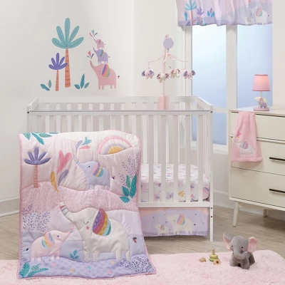 Bedtime Originals Elephant Dreams 3-Piece Pink Nursery Baby Crib Bedding Set 1 Bedtime Originals Elephant Dreams 3-Piece Pink Nursery Baby Crib Bedding Set