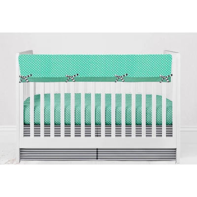 Bacati - Elephants Mint/Yellow/Gray 6 Pc Crib Bedding Set With Long Rail Guard Cover 7 Bacati - Elephants Mint/Yellow/Gray 6 Pc Crib Bedding Set With Long Rail Guard Cover - Image 7