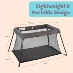 UNiPLAY Foldable Lightweight Travel Crib For Infants And Toddlers