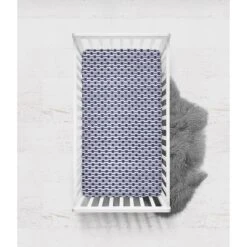 Bacati - Aztec Print Kilim Navy 100 Percent Cotton Universal Baby US Standard Crib Or Toddler Bed Fitted Sheet -Babyletto Store GUEST 31740d1c 4ca8 43bb 8506 7e364b13576c