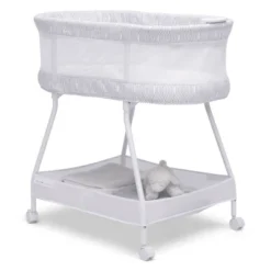 Delta Children Curve Bassinet - White And Gray -Babyletto Store GUEST 331c2e4a a17e 4ccc 9829 eeef4dc2979e