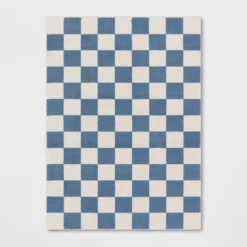 Area Kids' Rug Checker Blue - Pillowfort™ -Babyletto Store GUEST 3432509b 38d9 4a39 97a3 53d74a7b8329
