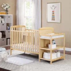 Suite Bebe Ramsey Crib And Changer Combo With Guard Rail/Stabilizer Bar - Natural