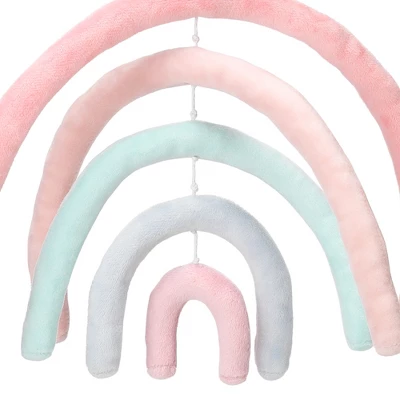 Lambs & Ivy Watercolor Pastel Rainbow/Pom Pom Musical Baby Nursery Crib Mobile 3 Lambs & Ivy Watercolor Pastel Rainbow/Pom Pom Musical Baby Nursery Crib Mobile - Image 3