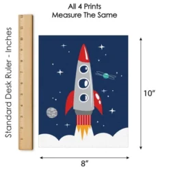 Big Dot Of Happiness Blast Off To Outer Space - Unframed Rocket Ship Nursery And Kids Room Linen Paper Wall Art - Set Of 4 - Artisms - 8 X 10 Inches -Babyletto Store GUEST 3a8a9812 1bf4 4807 ac94 3a90c43194c0