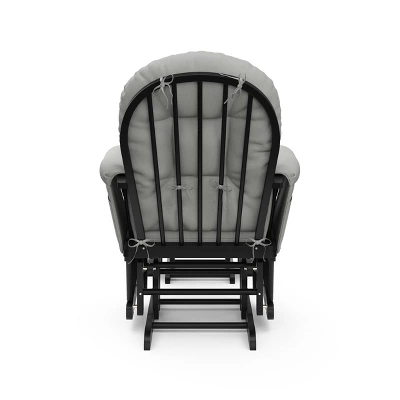 Storkcraft Hoop Glider And Ottoman - Black Frame/Light Gray Fabric 5 Storkcraft Hoop Glider And Ottoman - Black Frame/Light Gray Fabric - Image 5