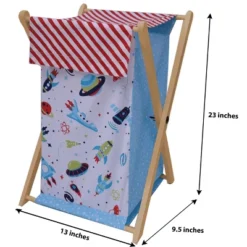 Bacati - Space Multicolor Boys Laundry Hamper With Wooden Frame -Babyletto Store GUEST 40d91f60 5168 4c70 b022 a305494d9a77