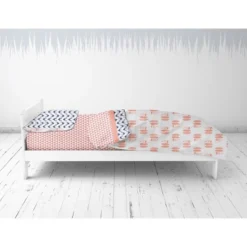 Bacati - Olivia Coral/Navy Buck/Feathers/Triangles Muslin 4 Pc Toddler Bedding Set -Babyletto Store GUEST 419516a2 899f 42c7 b153 ab70df0a5935