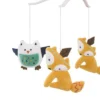 Little Love By NoJo Aztec Musical Mobile With 2 Foxes And 2 Owls - Gold And Green