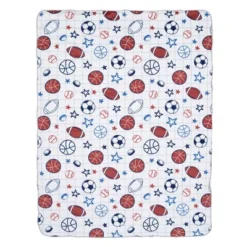 Lambs & Ivy Baby Sports White Fleece Baby Blanket - Football/Basketball/Baseball -Babyletto Store GUEST 43c5f97e 42e2 4718 ae68 0420ba762465