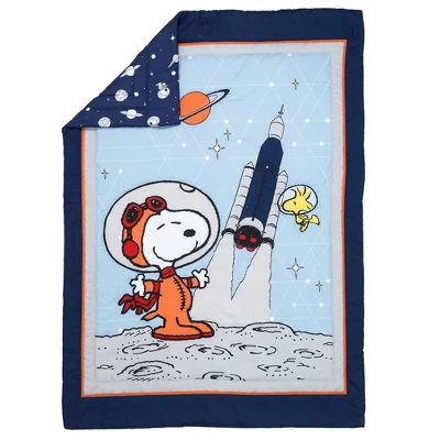 Bedtime Originals Astronaut Snoopy 5-Piece Navy/Blue Space Toddler Bedding Set 2 Bedtime Originals Astronaut Snoopy 5-Piece Navy/Blue Space Toddler Bedding Set - Image 2