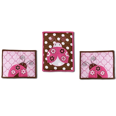 Bacati - Ladybugs Pink Chocolate 10 Pc Crib Bedding Set With 2 Crib Fitted Sheets 5 Bacati - Ladybugs Pink Chocolate 10 Pc Crib Bedding Set With 2 Crib Fitted Sheets - Image 5