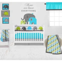 Bacati - Elephants Aqua/Lime/Grey Musical Mobile -Babyletto Store GUEST 4a43decd e460 48d5 80b2 04853c1c1d8a