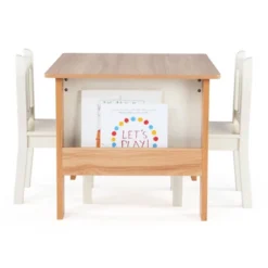 3pc Journey Collection Table And Book Rack With Chairs Natural/White - Humble Crew -Babyletto Store GUEST 4ad23b2a cec5 44b7 8173 fb022ba87219