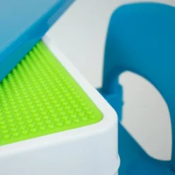 3pc Kids' 2 In 1 Square Activity Table With Chairs And 100pc Building Blocks White/Green/Blue - Humble Crew -Babyletto Store GUEST 4ba05811 1eab 47b3 b98e 0bcc250e55e8