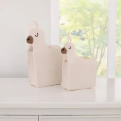 Little Love By NoJo White Llama Felt Storage Caddy - 2pc -Babyletto Store GUEST 4cbfb9b5 e70c 4ee0 b875 2c13b07bddc1