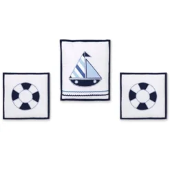 Bacati - Little Sailor Anchor Boat Blue Navy 10 Pc Crib Bedding Set With Long Rail Guard Cover -Babyletto Store GUEST 51656916 cddd 4f93 a726 0764524988a8