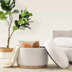 Babyletto Naka Storage Ottoman With Light Wood Base - Greenguard Gold Certified -Babyletto Store GUEST 533dbfa8 5f15 4e08 aa73 12644dbcd209