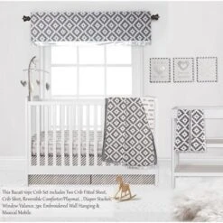 Bacati - Love Design/Print Gray/Silver 10 Pc Crib Bedding Set With 2 Crib Fitted Sheets -Babyletto Store GUEST 5860a8a7 4323 415c 8d4d 52675f788e40