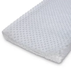 The Peanutshell Minky Dot Solid Changing Pad Covers - Gray/White 2pk