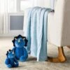 Faux Fur With Channel Carving Baby Blanket - Cloud Island™ - Light Blue