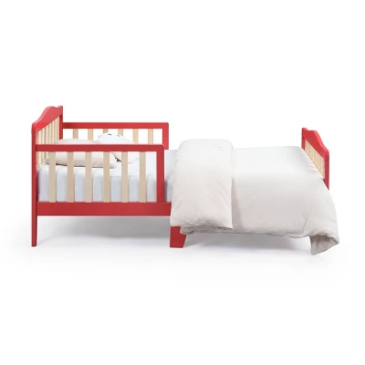 Olive & Opie Twain Toddler Bed - Coral/Natural 2 Olive & Opie Twain Toddler Bed - Coral/Natural - Image 2