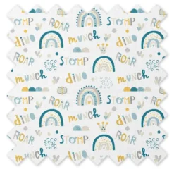 Bacati - Little Dino Boys Teal/Yellow Muslin 5 Pc Toddler Bedding Set With Dec Pillow -Babyletto Store GUEST 59cac790 e65b 4f07 842c 0c2558749dee