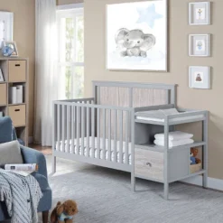 Suite Bebe Connelly 4-in-1 Convertible Crib And Changer Combo - Gray/Rockport Gray -Babyletto Store GUEST 5a18581d 791b 4039 b845 900c421aa7cb