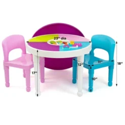 3pc Kids' 2 In 1 Round Activity Table With Chairs - Humble Crew -Babyletto Store GUEST 5b7a9ad8 e51f 4e15 b7c3 a9a1eafae3e8